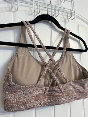lululemon athletica Energy Bra - Beige Patterned Sports Bra - Size 10